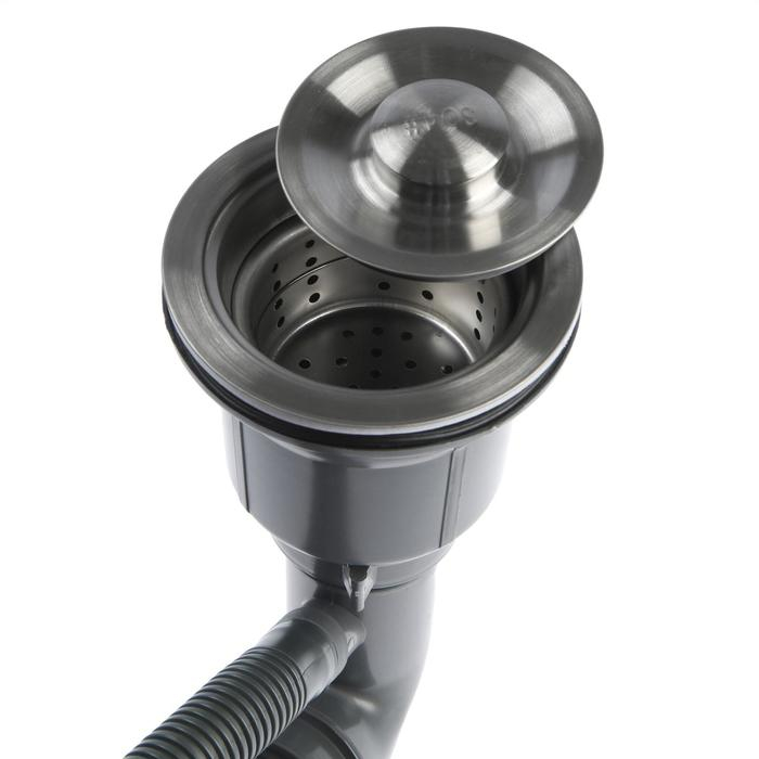 Мойка кухонная AFLORN AF95044, врезная, S=3,0 и 0,8 мм, 50х44х22 см, сифон, сатин Мойка кухонная AFLORN AF95044, врезная, S=3,0 и 0,8 мм, 50х44х22 см, сифон, сатин