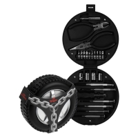 Набор инструментов ТУНДРА, подарочный пластиковый кейс "Колесо", 24 предмета