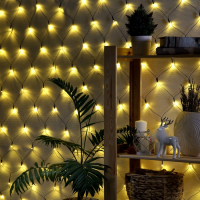 Гирлянда &laquo;Сеть&raquo; 1.6 &times; 1.6 м, IP20, тёмная нить, 144 LED, свечение тёплое белое, 8 режимов, 220 В