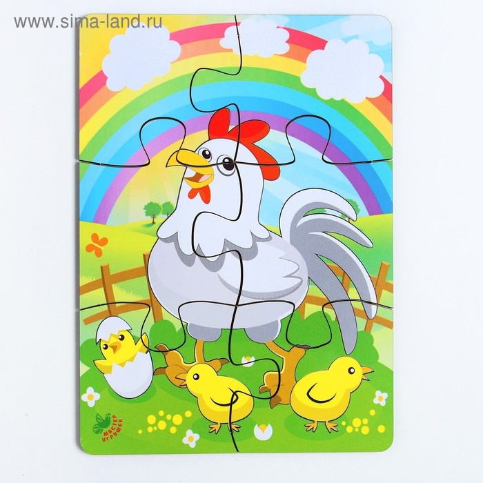Пазл &laquo;Курица и радуга&raquo; 6 элементов