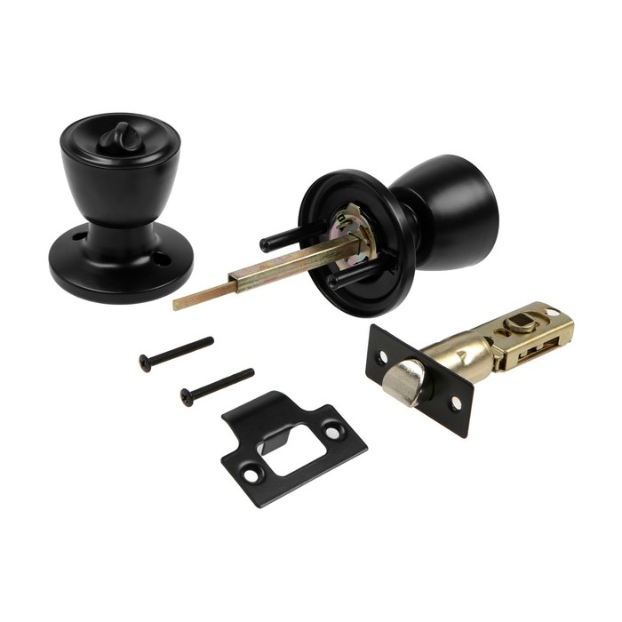 Защелка 1202, с фиксатором, цвет матовый черный