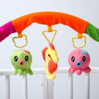 Дуга игровая мягкая на кроватку, коляску &laquo;Осьминожки&raquo;, 25-84 см, погремушки, 3 игрушки МИКС, Крошка Я