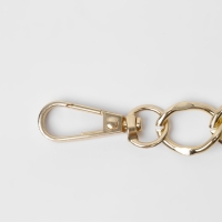 Цепочка для сумки, с карабинами, металлическая, плоская, 19 &times; 15 мм, 30 см, цвет золотой