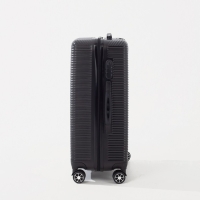 Чемодан средний 60 л (M), &laquo;Фабрика КАРТЕКС&raquo;, отдел на молнии, кодовый замок, 4 колеса, цвет чёрный