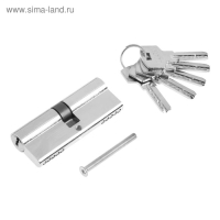 Цилиндровый механизм, 80 мм, перфор. ключ, 5 ключей, цвет хром Цилиндровый механизм, 80 мм, перфор. ключ, 5 ключей, цвет хром