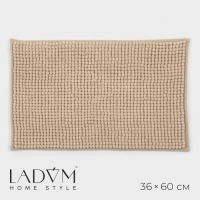 Коврик "Букли" для ванной 38х60 см, бежево-персиковый, микрофибра