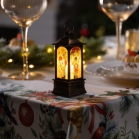 Светодиодная фигура &laquo;Бронзовый фонарь с щелкунчиком&raquo; 5 &times; 12 &times; 5 см, пластик, батарейки AG13х3 (в комплекте), свечение тёплое белое