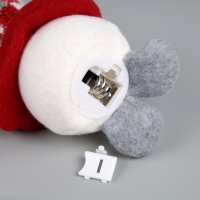 Светодиодная фигура &laquo;Снеговик в цилиндре&raquo; 6 &times; 11 &times; 6 см, текстиль, батарейки LR1130х3 (в комплекте), свечение тёплое белое