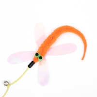 Дразнилка-удочка "Стрекоза",  40 см, оранжевая