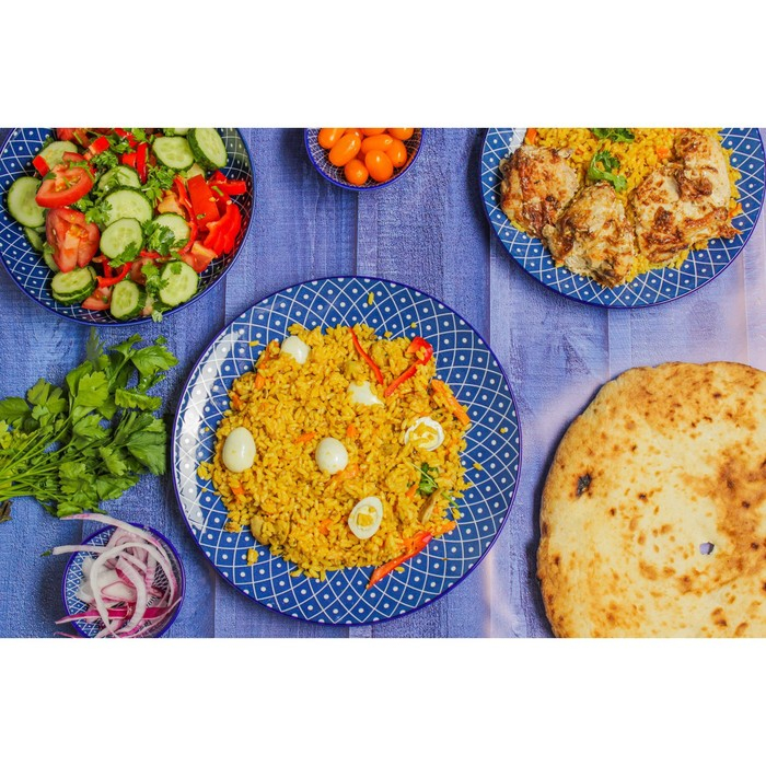 Тарелка керамическая Доляна «Бодом», d=22 см, цвет синий Тарелка керамическая Доляна «Бодом», d=22 см, цвет синий