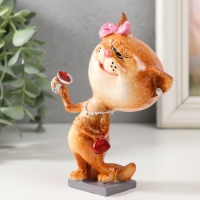 Сувенир полистоун лак "Кошечка с бокалом" 8,3х6,2х13,8 см Сувенир полистоун лак "Кошечка с бокалом" 8,3х6,2х13,8 см