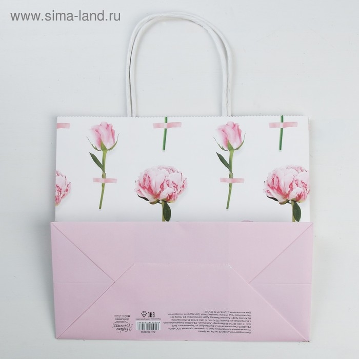 Пакет подарочный крафтовый, упаковка, You are beautiful, 25 х 22 х 12 см