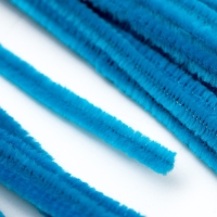 Проволока с ворсом для поделок и декора набор 50 шт., размер 1 шт. 30 &times; 0,6 см, цвет бирюзовый