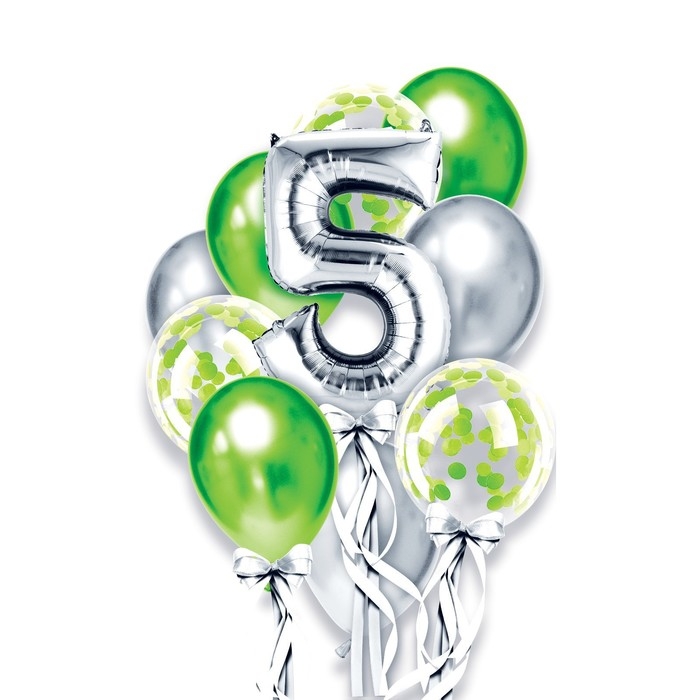 Набор воздушных шаров &laquo;5 лет&raquo;, для мальчика, латекс, фольга, 13 шт.
