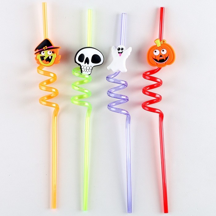 Трубочки для коктейля &laquo;Монстрики&raquo;, в наборе 4 штуки