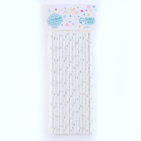 Трубочки для коктейля &laquo;Звёзды&raquo;, набор 25 шт., цвет серебряный