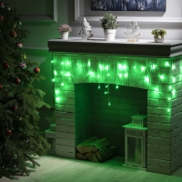 Гирлянда «Бахрома» 1.8 × 0.5 м, IP20, прозрачная нить, 48 LED, свечение зелёное, 8 режимов, 220 В Гирлянда «Бахрома» 1.8 × 0.5 м, IP20, прозрачная нить, 48 LED, свечение зелёное, 8 режимов, 220 В