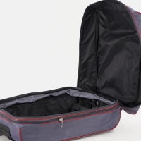 Чемодан малый 20" с сумкой, отдел на молнии, наружный карман, цвет серый