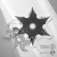 Серьги металл &laquo;Япония&raquo; сюрикены на кольце, цвет серебро