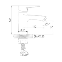 Смеситель для раковины Accoona A96111G, однорычажный, с гайкой, силумин, белый/хром
