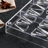 Форма для конфет и шоколада &laquo;Малый конус&raquo;, 20&times;12&times;2,5 см, 20 ячеек 2&times;3&times;1 см, цвет прозрачный