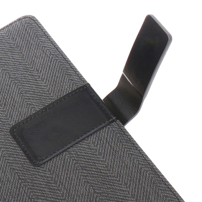 Органайзер на кольцах, А5, 128л, клетка, обл.кожзам, с хлястиком, Узоры, серый