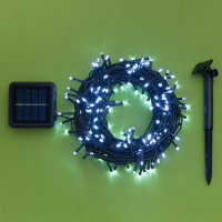 Гирлянда «Нить» 20 м, IP44, тёмная нить, 200 LED, свечение белое, 2 режима, солнечная батарея Гирлянда «Нить» 20 м, IP44, тёмная нить, 200 LED, свечение белое, 2 режима, солнечная батарея
