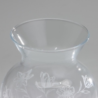 Ваза для цветов &laquo;Цветы&raquo; стеклянная, прозрачная, 14,4 см, 700 мл.