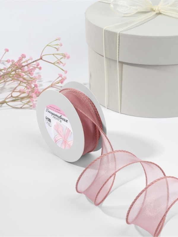 Лента капроновая &laquo;Волна&raquo;, с блеском, 40 мм, 10 &plusmn; 1 м, цвет сливовый №31