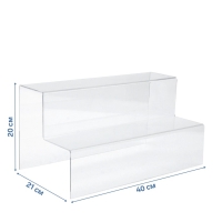 Горка 2 ступеньки 40&times;21&times;20 см, оргстекло 3 мм, В ЗАЩИТНОЙ ПЛЁНКЕ