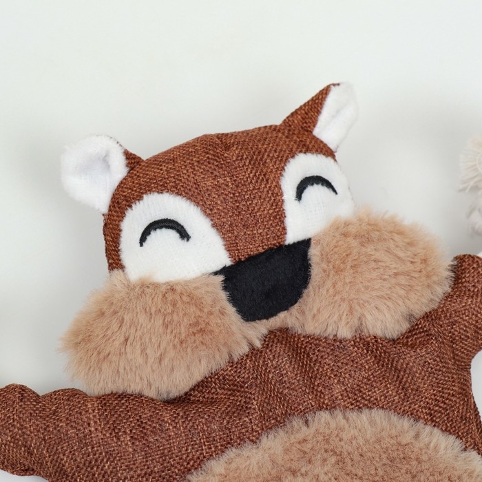 Игрушка текстильная с канатом Игрушка текстильная с канатом "Бурундук" с пищалкой, шуршащая, 26 х 28 см