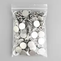 Кнопка установочная, Альфа (S-образная), d=17 мм, цвет серебряный матовый