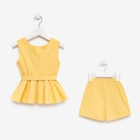 Комплект для девочки (майка и шорты) KAFTAN, р.30 (98-104), желтый