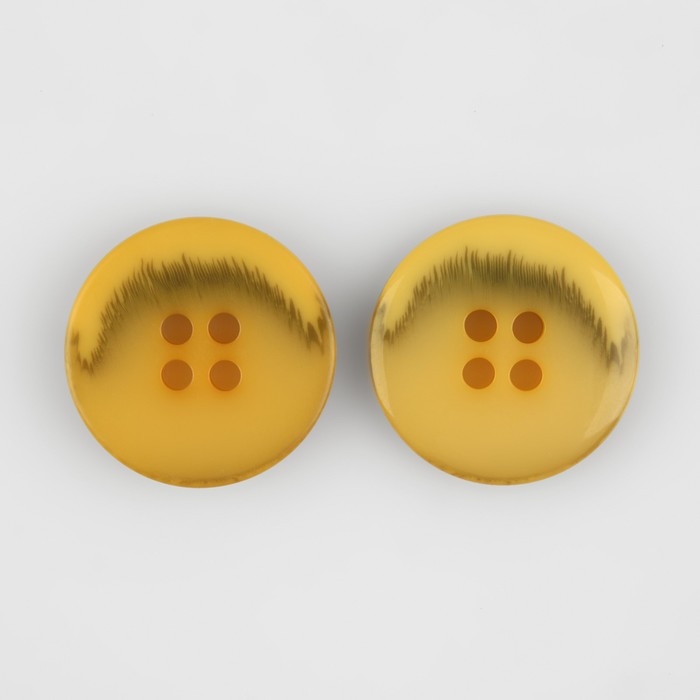Набор пуговиц, 4 прокола, d = 20 мм, 10 шт, цвет горчичный