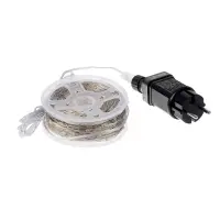 Гирлянда &laquo;Нить&raquo; 100 м роса, IP44, серебристая нить, 1000 LED, пульт, 36 В, свечение тёплое белое