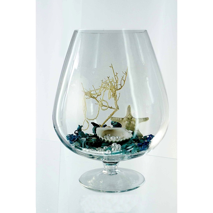 Ваза Ваза "Бренди" бокал на ножке d-13.5см 28х20 см, 5л 2081 прозрачная