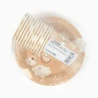 МП Набор бумажной посуды  "С Днём рождения", бежевый, 12 персон