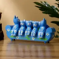 Сувенир "Кошачье семейство" дерево 20х5х10 см, цв. синий