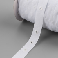 Тесьма с кнопками, 25-25-50 мм, 17 мм × 45 ± 1 м, цвет белый Тесьма с кнопками, 25-25-50 мм, 17 мм × 45 ± 1 м, цвет белый