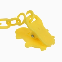 Пустышка классическая, с держателем, +0мес., цвет зеленый/желтый