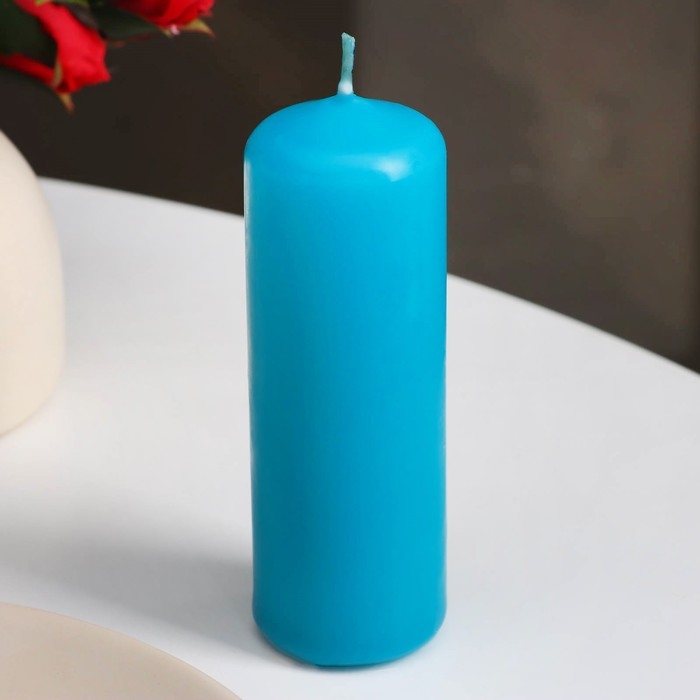 Свеча - цилиндр, 4×12 см, 15 ч, бирюза Свеча - цилиндр, 4×12 см, 15 ч, бирюза