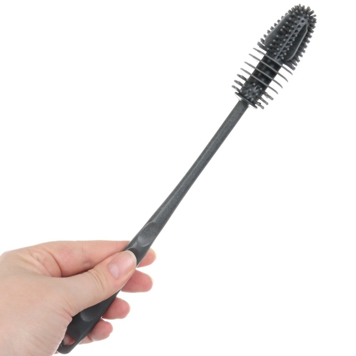 Ёршик для бутылочек и сосок силиконовый, цвет серый, 26 см, Крошка Я