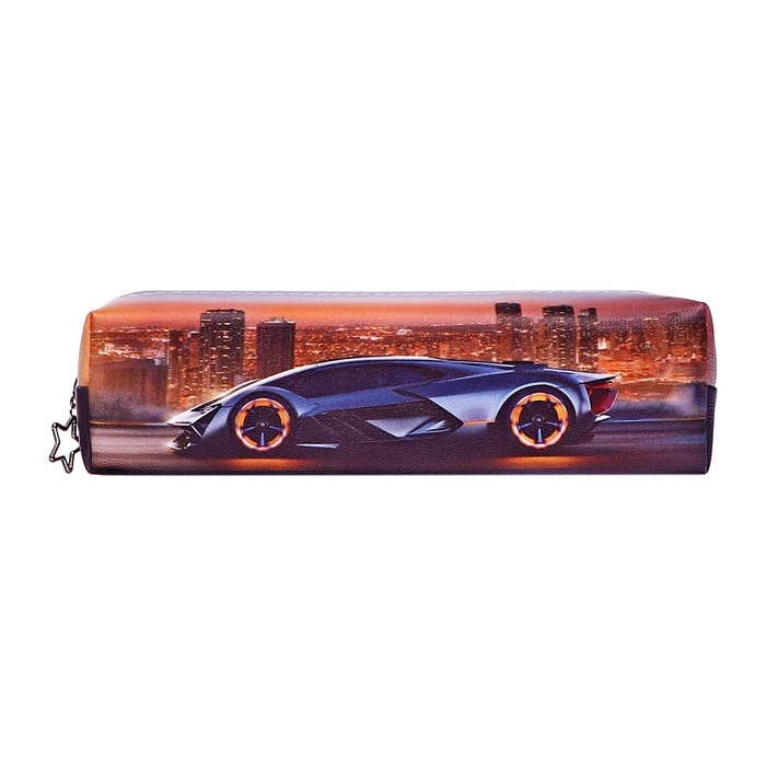 Пенал школьный "Машина" на молнии, МИКС