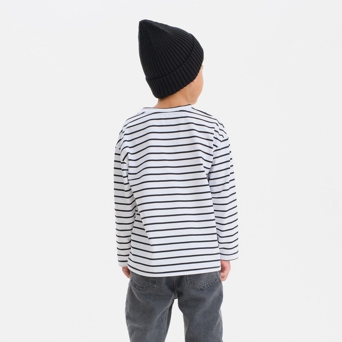 Лонгслив детский в полоску KAFTAN, размер 30 (98-104 см), цвет белый/чёрный Лонгслив детский в полоску KAFTAN, размер 30 (98-104 см), цвет белый/чёрный