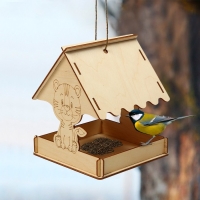 Деревянная кормушка своими руками для птиц &laquo;Тигр&raquo;, 15,5 &times; 15 &times; 18,5 см, Greengo