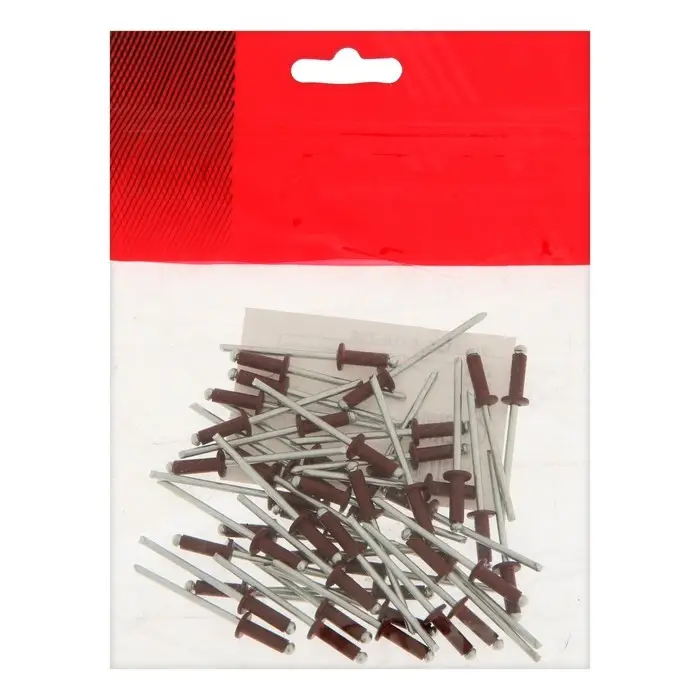 Заклёпки ТУНДРА krep, вытяжные, алюминий-сталь, 3.2&times;8 мм, красное вино, 50 шт.