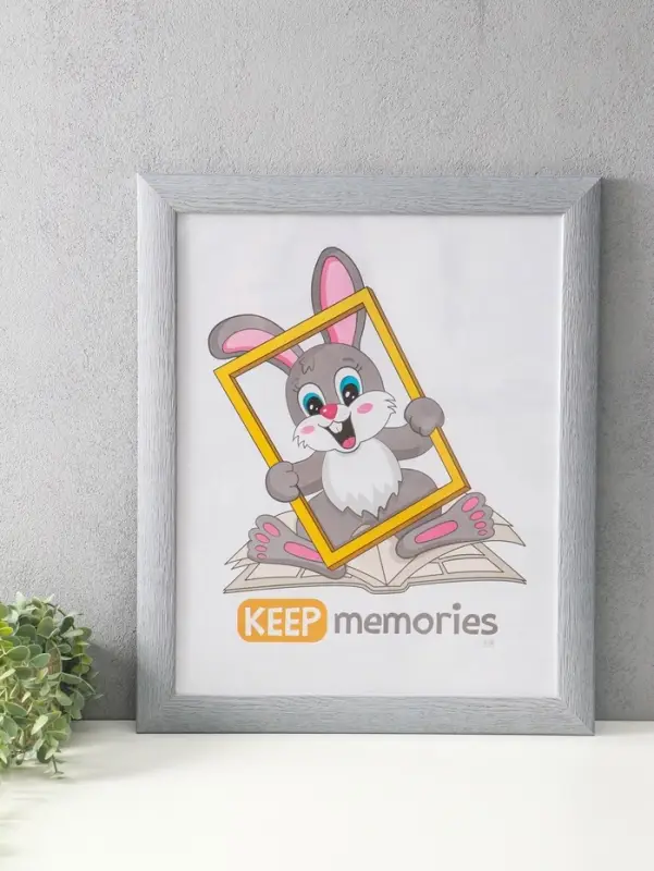 Фоторамка для фото 40х50 см "Luxe Elegance" пластик, серо-голубой, (пластик экран)