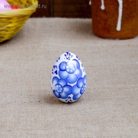 Фигурка пасхальная &laquo;Яйцо гжель&raquo;, белое, 7 см