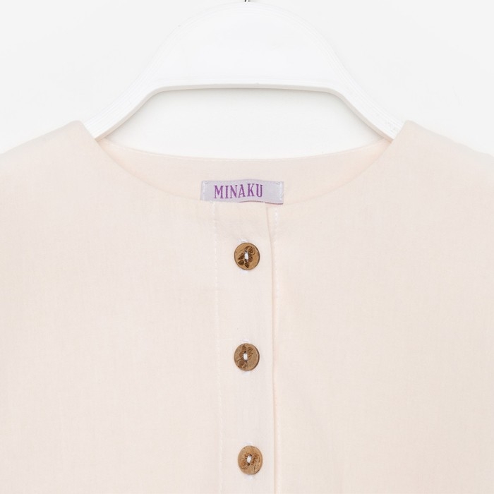 Платье для девочки MINAKU: Cotton Collection цвет бежевый, рост 116