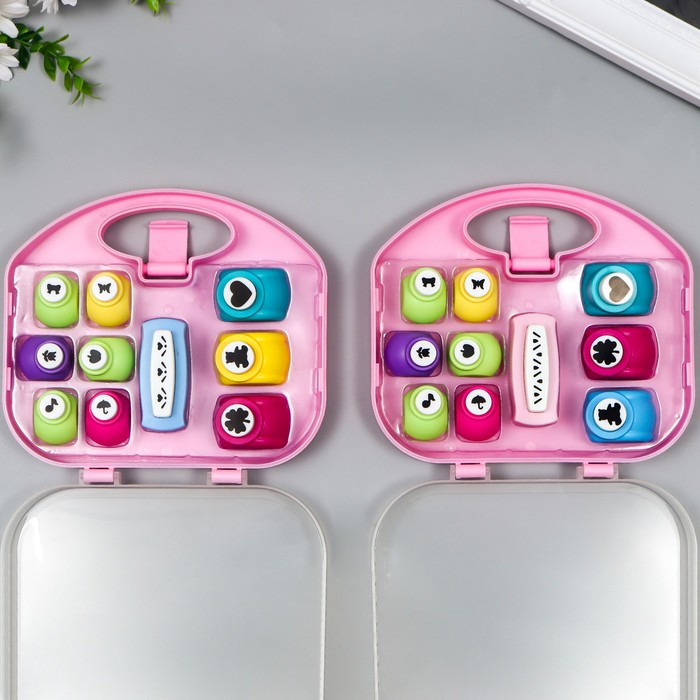 Набор фигурных дыроколов в сундучке, 10 шт МИКС